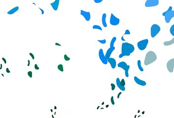 Light blue, green vector background with abstract forms.