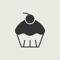 Cup cake vector icon illustration sign