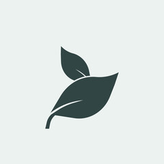 Obraz premium Leaf vector icon illustration sign