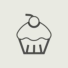 Cup cake vector icon illustration sign