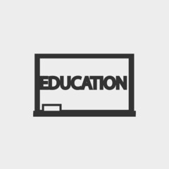 Education vector icon solid grey