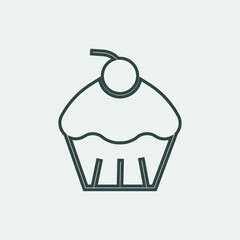 Obraz premium Cup cake vector icon illustration sign