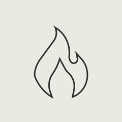 Fire vector icon illustration sign