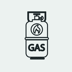 Propane gas vector icon solid grey