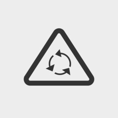 Recycle vector icon solid grey