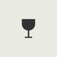 Wine glass cup vector icon illustration sign