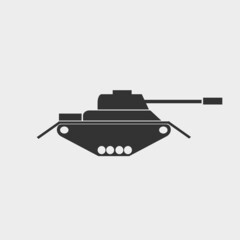 Fototapeta premium Tank bombing vector icon solid grey