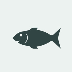 Fish vector icon illustration sign