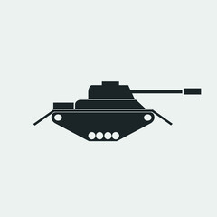 Fototapeta premium Tank bombing vector icon solid grey