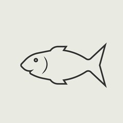 Fish vector icon illustration sign