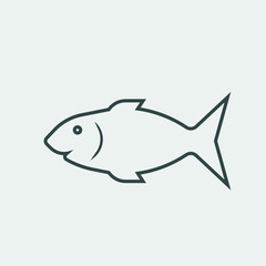 Fototapeta premium Fish vector icon illustration sign