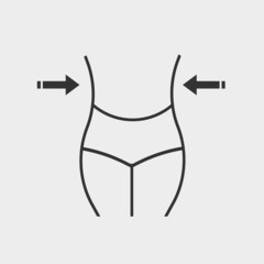 Weight loss vector icon solid grey