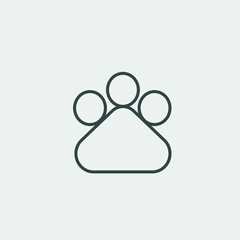 Paw print vector icon illustration sign