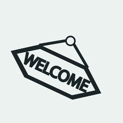 Welcome vector icon solid grey