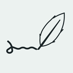 Feather signing contract vector icon solid grey