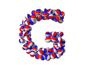 Beach Ball Themed Font Letter G
