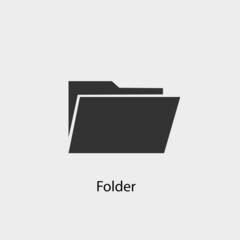 Folder vector icon solid grey