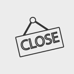 Close tag vector icon solid grey