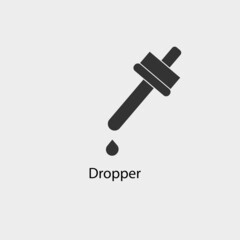 Dropper vector icon solid grey