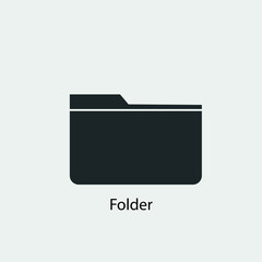 Folder vector icon solid grey