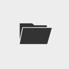 Folder vector icon solid grey