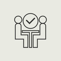 Positive meeting vector icon illustration sign