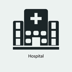 Hospital vector icon solid grey
