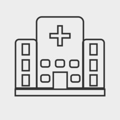 Hospital vector icon solid grey