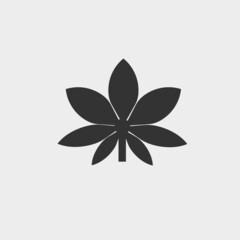 Marijuana vector icon solid grey