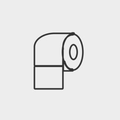 Toilet paper vector icon solid grey