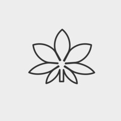 Marijuana vector icon solid grey