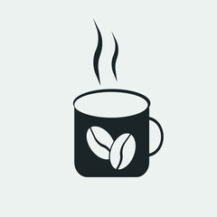 Coffee cup vector icon solid grey