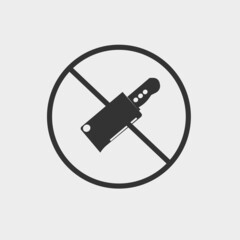 No knife vector icon solid grey