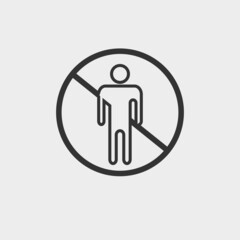 No man vector icon solid grey