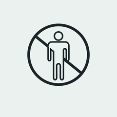 No man vector icon solid grey