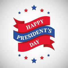 Colored president day template ribbon with text Vector