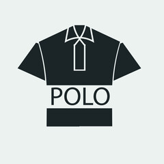 Polo t shirt vector icon solid grey