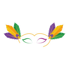 Isolated carnival mask with feathers Vector