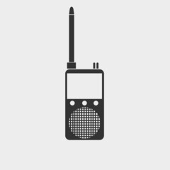 Walkie talkie vector icon solid grey