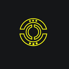 minimal company circle logo design, vector.