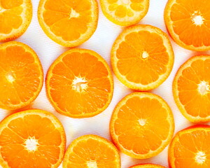 fresh orange citrus fruits slice for snack,decoration,food,health related concept on white background 