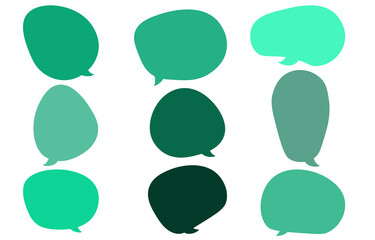 Set speech bubbles on white background. chat box or chat vector square and doodle message or communication icon Cloud speaking for comics and minimal message dialog
