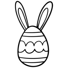 Cute Easter Bunny Egg hand drawn doodle outline design illustration for web, wedsite, application, presentation, Graphics design, branding, etc.