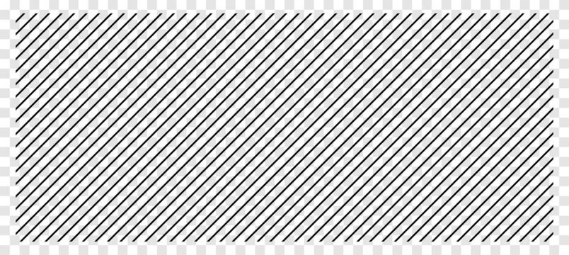 Classic black diagonal line pattern on transparent background vector.