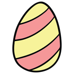 Cute Easter Egg hand drawn doodle flat color design illustration for web, wedsite, application, presentation, Graphics design, branding, etc.
