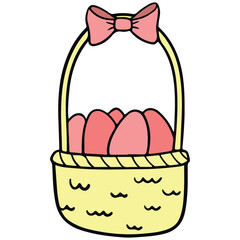 Cute Easter Egg hand drawn doodle flat color design illustration for web, wedsite, application, presentation, Graphics design, branding, etc.