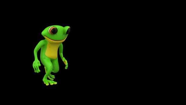 Dancing frog - 3d render looped with alpha channel