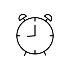 Alarm in sketch style. Business circle. Vintage flat icon with alarm on white background. Vector illustration. stock image.