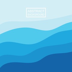 Blue wave vector abstract background flat design stock illustration