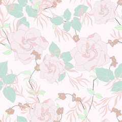 Beautiful seamless pattern with floral background.